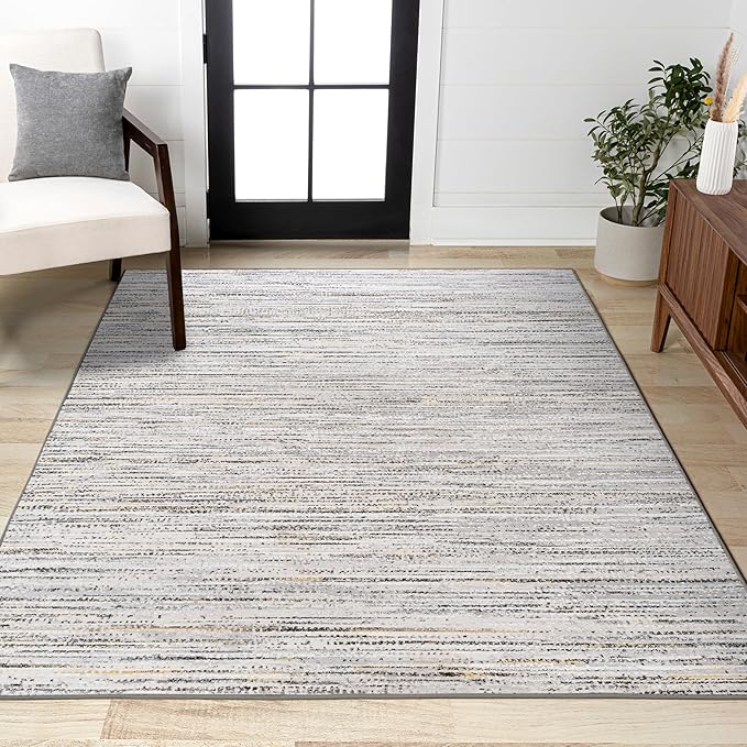 JONATHAN Y Loom Strie' Gray/Black Indoor Area Rug 3X5 ft, Modern for Living Room, Bedroom, Kitchen, Office, Easy-Cleaning, High Traffic, Pet-Friendly, Non-Shedding SOR200A-3