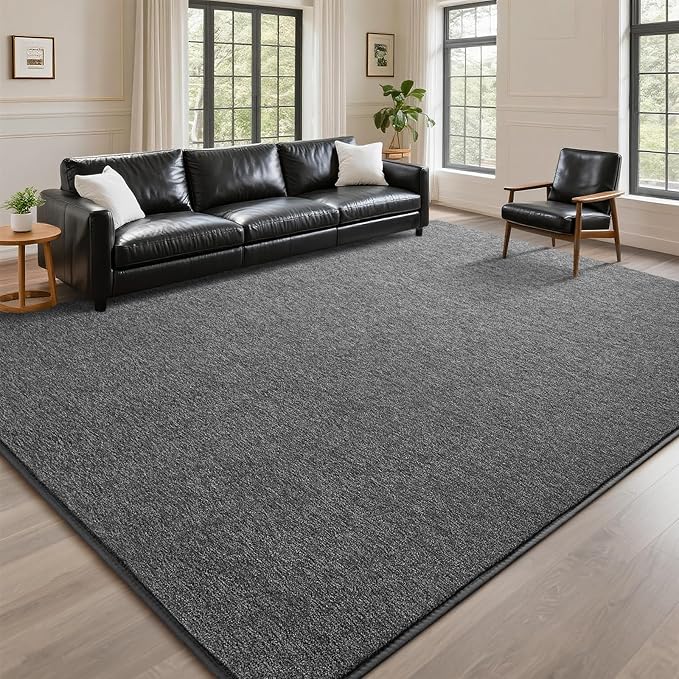 DweIke Rugs for Bedroom Living Room, 6x9 ft Black Grey Area Rug, Washable Memory Foam Indoor Carpet, Modern Non-Slip Ultra Soft Carpets for Kids Boys Girls Adults Nursery Dorm Home Decor