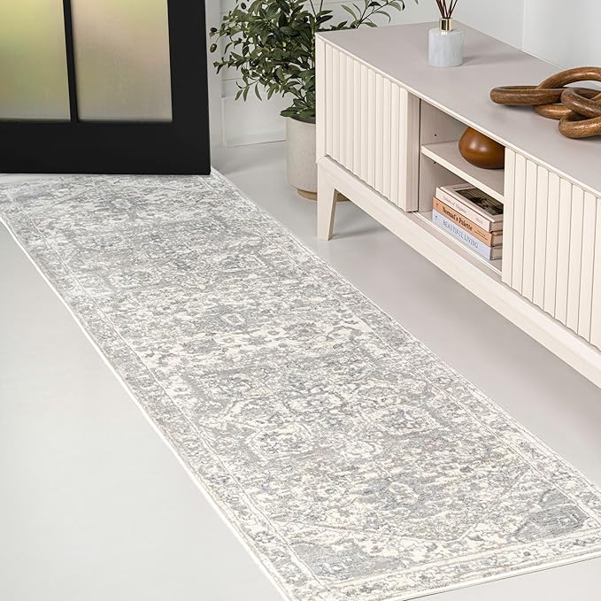 JONATHAN Y Vintage Medallion Indoor Runner Rug 2X8 Cream/Light Gray, Modern Boho for Living Room, Bedroom, Kitchen, Office, Easy-Cleaning, High Traffic, Pet-Friendly, Non-Shedding MDP106E-28