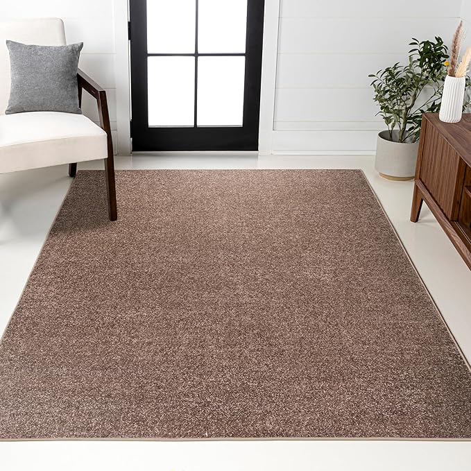 JONATHAN Y Haze Solid Low-Pile Brown Indoor Area Rug 5x8, Coastal,Bohemian,Minimalist,Classic, Easy-Cleaning for Living Room,Bedroom,Kitchen,Pet Friendly,Non-Shedding (SEU100J-5)