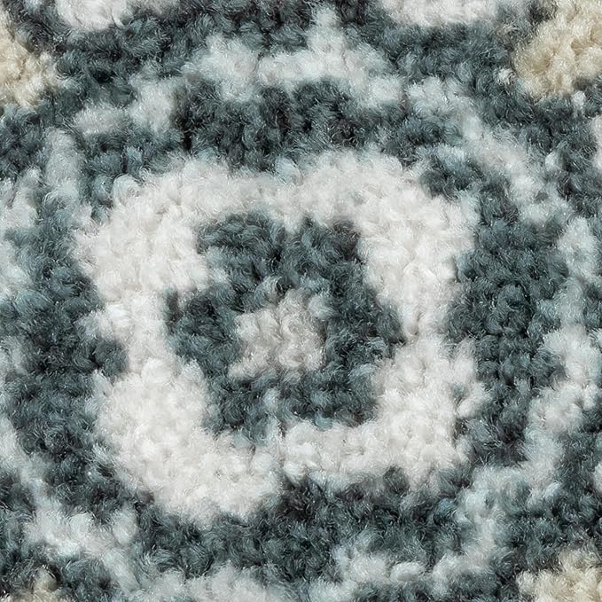 Maples Rugs Reggie Floral Area Rug - Made in USA - Washable, Non Slip, Pet-Friendly Mats for Living Room, Bedroom, and Office, 3'4 x 5, Persian Blue