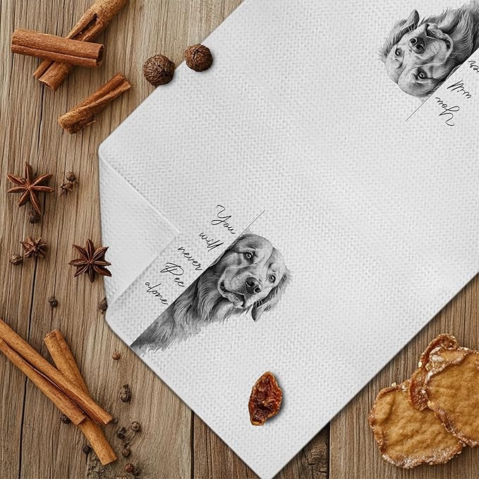 Funny Golden Retriever Accessories Gifts Hand Towels for Bathroom Decor, You Will Never Pee Alone Funny Dog Bathroom Hand Towels, 16x24 Inches