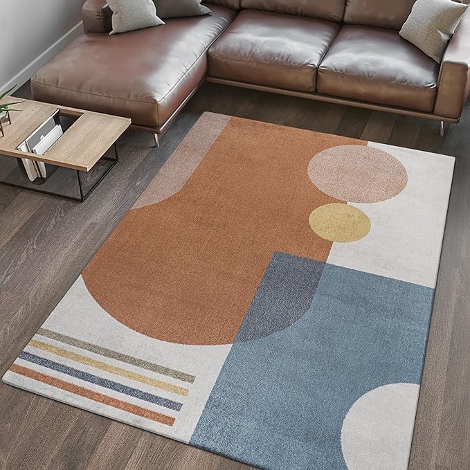 JONATHAN Y Machine Washable Cream/Multi Indoor Area Rug 3X5 ft, Slinger Modern Contemporary Collage for Living Room, Bedroom, Kitchen, Office, Easy-Cleaning, Pet-Friendly, Non-Shedding WSH306A-3