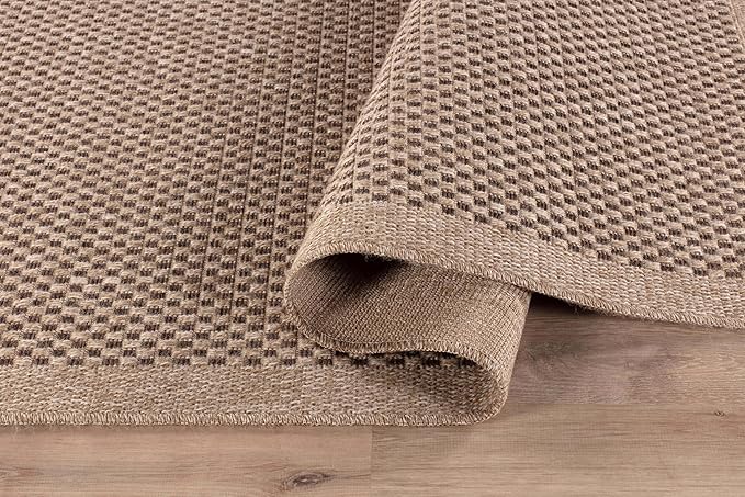 CAMILSON Easy Jute Rug 6x9, Indoor Outdoor Natural Color Fiber Area Rugs for Living Room Patio and Kitchen Rug, Sisal Boho Woven Design, Easy-Cleaning, Washable Outside Carpet Alfombras para(6 x 9)