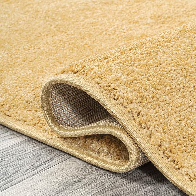 JONATHAN Y Haze Solid Low-Pile Mustard 6x9 Oval Indoor Area Rug, Coastal,Bohemian,Minimalist,Classic, Easy-Cleaning for Living Room,Bedroom,Kitchen,Pet Friendly,Non-Shedding (SEU100B-6OV)