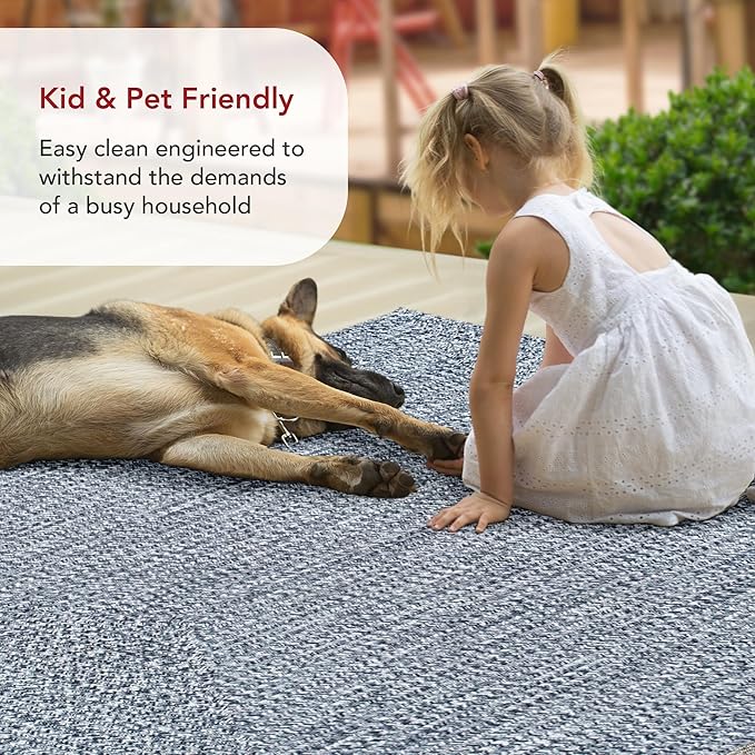 nuLOOM 2' x 3' Solid Hand Braided Indoor/Outdoor Area Rug, Pet-Friendly, High Traffic, Weather Resistant, for Patio, Balcony, Bedroom, Living Room, Dining Room, Wynn Navy