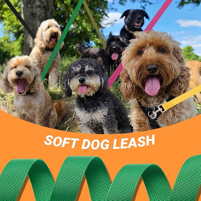 12 Pcs Dog Leashes for Small Medium Large Dogs, 4FT Lead Short Dog Leash with Swivel Hook for Walking, Training, Hiking, Rescues, Grooming, Shelter, Outdoor