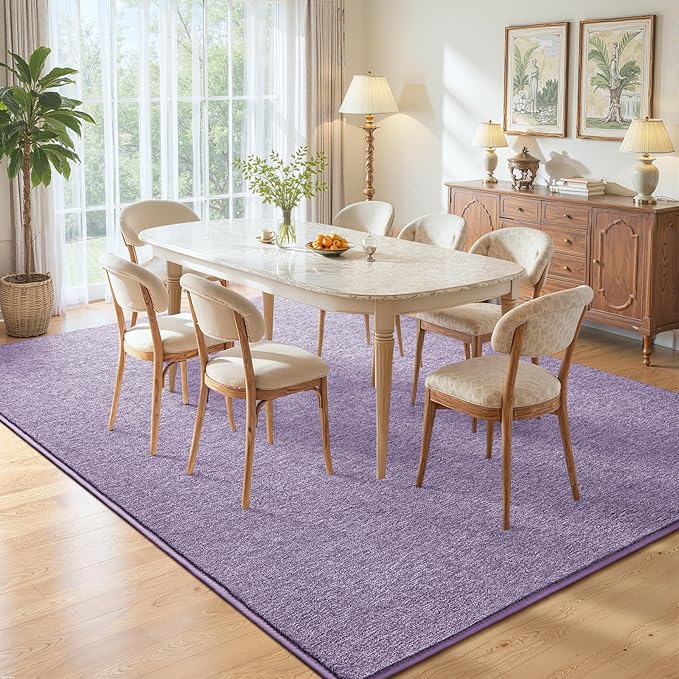 DweIke Rugs for Bedroom Living Room, 5x7 ft Purple Area Rug, Washable Memory Foam Indoor Carpet, Modern Non-Slip Ultra Soft Carpets for Kids Boys Girls Adults Nursery Dorm Home Decor