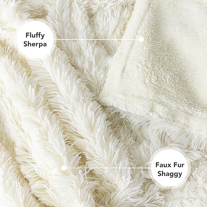 PetAmi Waterproof Dog Blanket for Large Dog, Calming Pet Blanket Bed Couch Cover Protector, Washable Sherpa Faux Fur Throw for Sofa Furniture Protection, Soft Fluffy 60x80 Cream Beige
