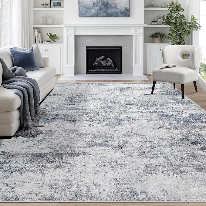 5x7 Area Rugs for Living Room Rug Washable: Abstract Tumble Large Rug for Dining Room Bedroom Carpet Non Slip 5 by 7 Indoor Modern Nursery Home Office Alfombras para Salas Modernas Blue Grey