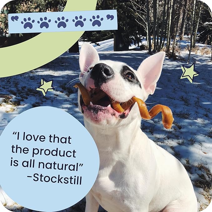 Pawstruck All-Natural 7" Bully Sticks for Dogs - Long Lasting, Rawhide-Free, Low Odor & Grain-Free Dental Chew Treat - Healthy Single Ingredient, 100% Real Beef - 1 lb Bag