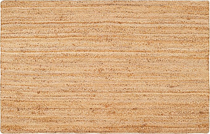 Hausattire Hand Woven Jute Braided Rug, 3'x5' ??Natural, Reversible Boho Entry Area Rugs for Kitchen, Living Room I Farmhouse Indoor Outdoor Decorative Floor Rug, 36x60 Inches