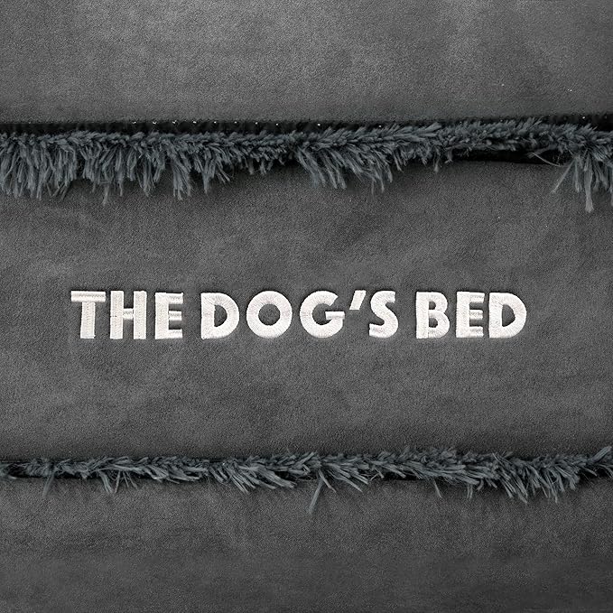 The Dog’s Bed Orthopedic Memory Foam Dog Bed with Bolsters, Fur Fabric, Grey Fur, XXL