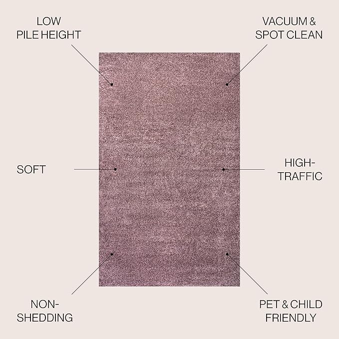 JONATHAN Y Haze Solid Low-Pile Light Purple Indoor Area Rug 10x14, Coastal,Bohemian,Minimalist,Classic, Easy-Cleaning for Living Room,Bedroom,Kitchen,Pet Friendly,Non-Shedding (SEU100R-14)