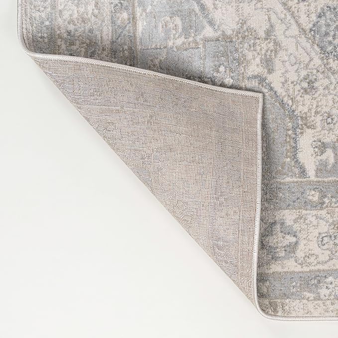 JONATHAN Y Vintage Medallion Indoor Area Rug 4X6 Cream/Light Gray, Modern Boho for Living Room, Bedroom, Kitchen, Office, Easy-Cleaning, High Traffic, Pet-Friendly, Non-Shedding MDP106E-4