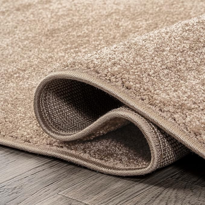 JONATHAN Y Haze Solid Low-Pile Beige Runner Rug 2x8, Coastal,Bohemian,Minimalist,Classic, Easy-Cleaning for Living Room,Bedroom,Kitchen,Pet Friendly,Non-Shedding (SEU100G-28)