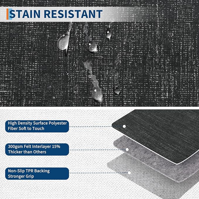 Area Rug 4x6 Washable Bedroom Rugs Non Slip Modern Solid Color Large Living Room Throw Carpet Low Pile Minimalist Kitchen Rug Plain Accent Rug Mat Classic Boho Area Rugs for Nursery Entryway, Black