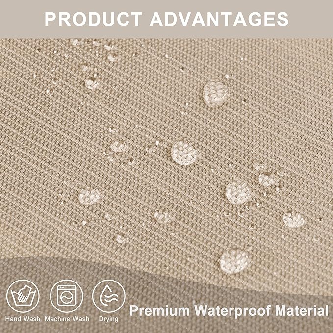 Dog Bed Covers Replacement Washable, Waterproof Dog Bed Cover with Zipper, 44Lx32Wx3H inch Durable Oxford Pet Bed Cover for Outdoor/Indoor Use, Cover Only, Khaki