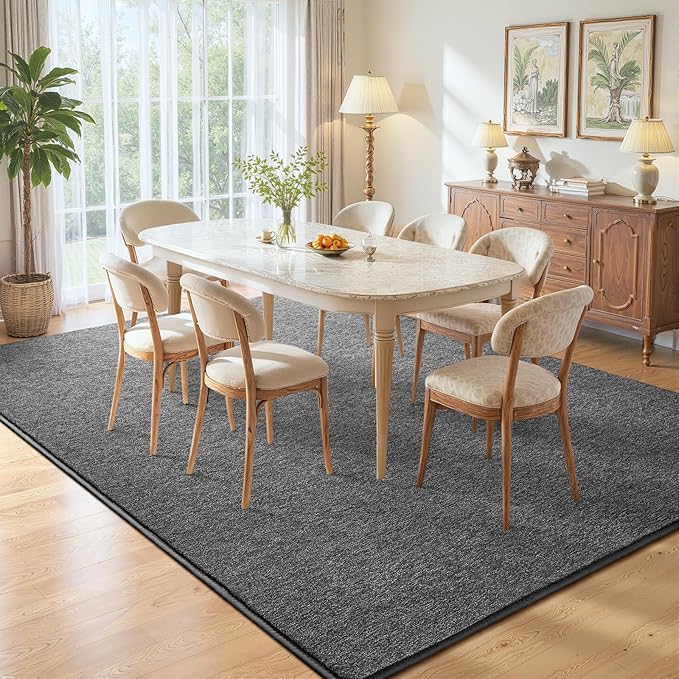 DweIke Rugs for Bedroom Living Room, 5x7 ft Black Grey Area Rug, Washable Memory Foam Indoor Carpet, Modern Non-Slip Ultra Soft Carpets for Kids Boys Girls Adults Nursery Dorm Home Decor