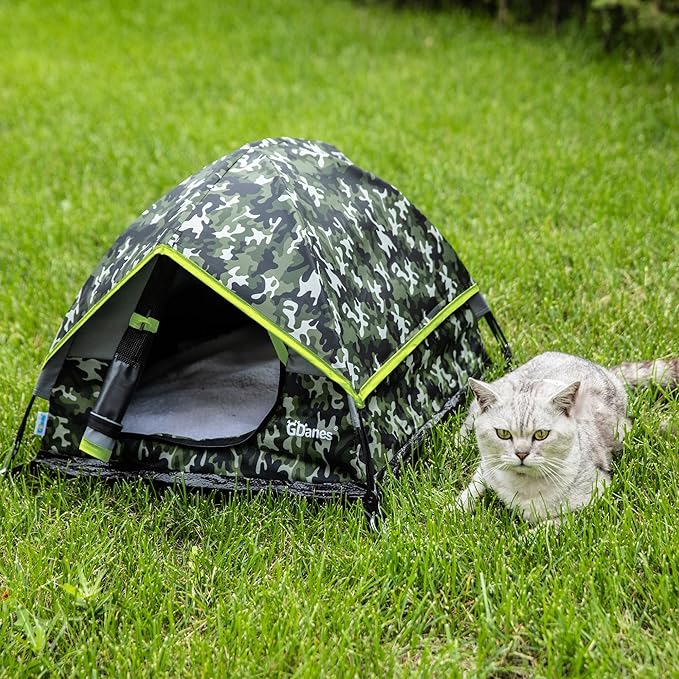 GDanes Camouflage Cat Tent, Portable Pet Cat House with Soft Pad, Cat Cave, Dog House for Small Medium Dogs and Rabbits