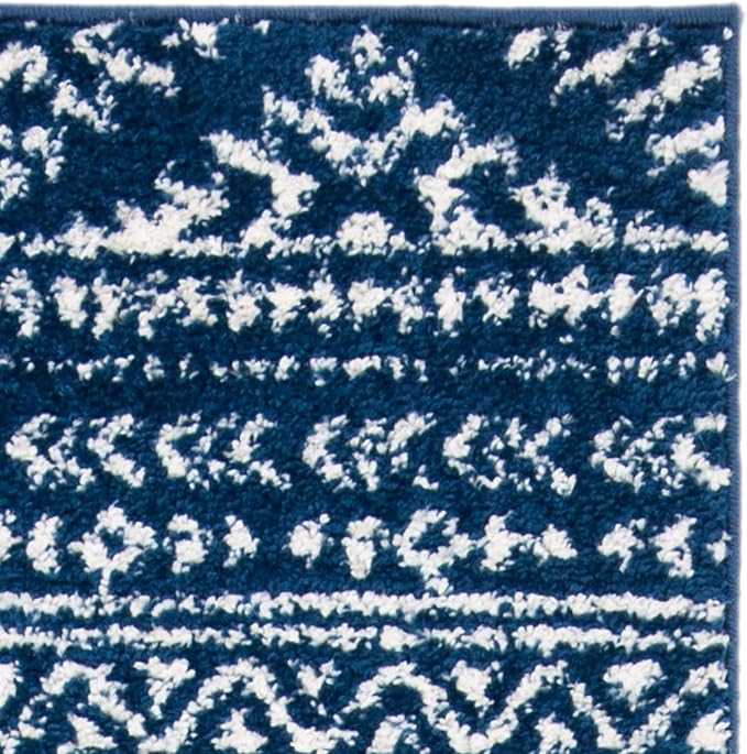 SAFAVIEH Tulum Collection Runner Rug - 2' x 8', Navy & Ivory, Moroccan Boho Tribal Design, Non-Shedding & Easy to Clean, Ideal for Living Room, Hallway, Foyer, Entryway, Bedroom (TUL272N)