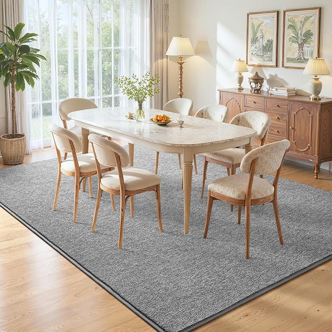 DweIke Rugs for Bedroom Living Room, 4x6 ft Grey Area Rug, Washable Memory Foam Indoor Carpet, Modern Non-Slip Ultra Soft Carpets for Kids Boys Girls Adults Nursery Dorm Home Decor