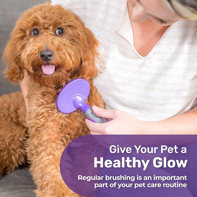Hertzko Dog Brush - Soft Pin Bristle Pet Brush for Dogs and Cats - Remove Fur, Loose Hair - Comb for Grooming - Dog Brush for Long Haired Dogs and Short Haired Dogs, Cats, Rabbits - Deshedding Tool