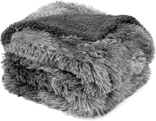 PetAmi Waterproof Dog Blanket for Small Medium Dogs, Calming Fleece Cat Blanket, Couch Protector Washable Sherpa Faux Fur Pet Throw for Puppy, Soft Reversible 29x40 Tie-Dye Gray