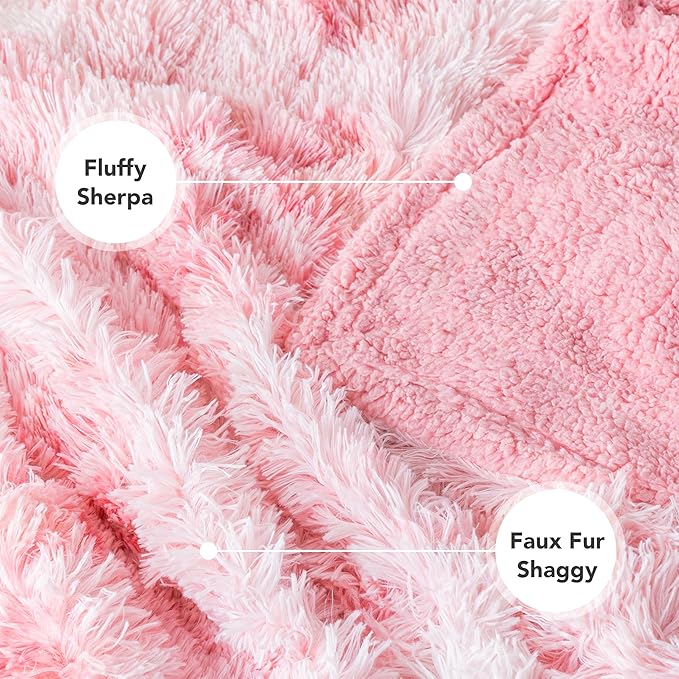 PetAmi Waterproof Dog Blanket for Small Medium Dogs, Calming Fleece Cat Blanket, Couch Protector Washable Sherpa Faux Fur Pet Throw for Puppy, Soft Reversible 29x40 Tie-Dye Pink