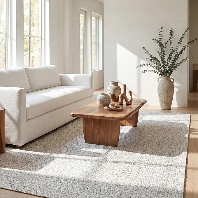 nuLOOM 4' x 6' Solid Hand Braided Indoor/Outdoor Area Rug, Pet-Friendly, High Traffic, Weather Resistant, for Patio, Balcony, Bedroom, Living Room, Dining Room, Wynn Ivory