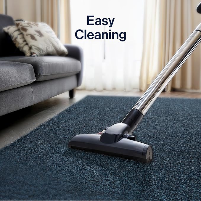 JONATHAN Y Haze Solid Low-Pile Navy Indoor Area Rug 8x10, Coastal,Bohemian,Minimalist,Classic, Easy-Cleaning for Living Room,Bedroom,Kitchen,Pet Friendly,Non-Shedding (SEU100C-8)