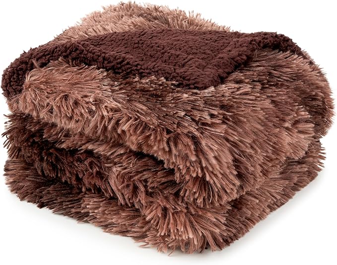 PetAmi Waterproof Dog Blanket for Large Dog, Calming Pet Blanket Bed Couch Cover Protector, Washable Sherpa Faux Fur Throw for Sofa Furniture Protection, Soft Fluffy 60x80 Tie-Dye Brown