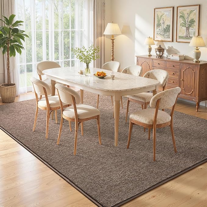 DweIke Rugs for Bedroom Living Room, 4x6 ft Brown Area Rug, Washable Memory Foam Indoor Carpet, Modern Non-Slip Ultra Soft Carpets for Kids Boys Girls Adults Nursery Dorm Home Decor
