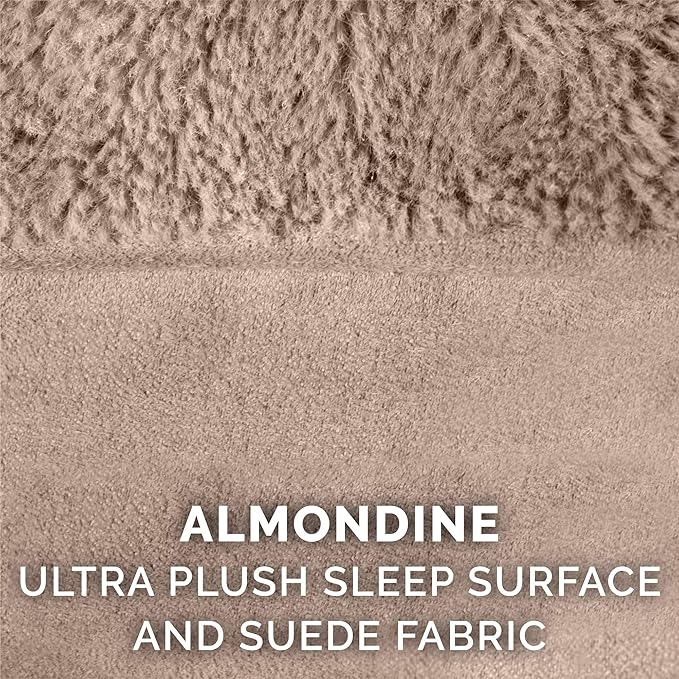 Furhaven Replacement Dog Bed Cover Plush & Suede Sofa-Style, Machine Washable - Almondine, Jumbo Plus (XX-Large)