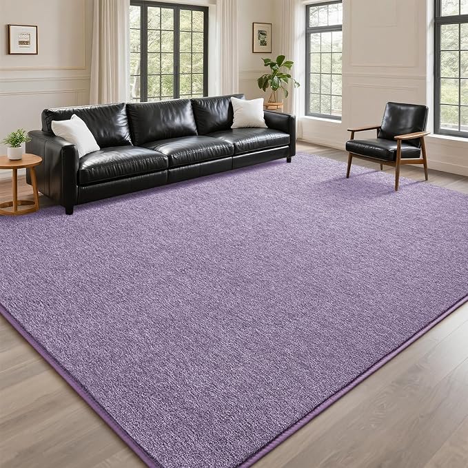 DweIke Rugs for Bedroom Living Room, 7x10 ft Purple Area Rug, Washable Memory Foam Indoor Carpet, Modern Non-Slip Ultra Soft Carpets for Kids Boys Girls Adults Nursery Dorm Home Decor