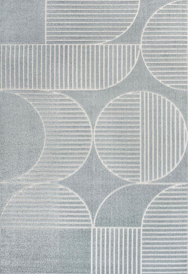 JONATHAN Y Nordby High-Low Arch Striped Light Blue/Cream Indoor/Outdoor Area Rug, 3x5, for Patio, Backyard, Living Room, Bedroom, Office, Hose-Washable (SCN104F-3)