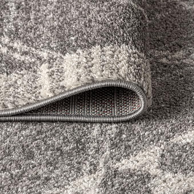JONATHAN Y Amir Moroccan Beni Souk Gray/Cream 3' Round Indoor Area Rug, Bohemian, Scandinavian, Easy-Cleaning for Living Room, Bedroom, Kitchen, Pet Friendly, Non-Shedding (MOH200C-3R)