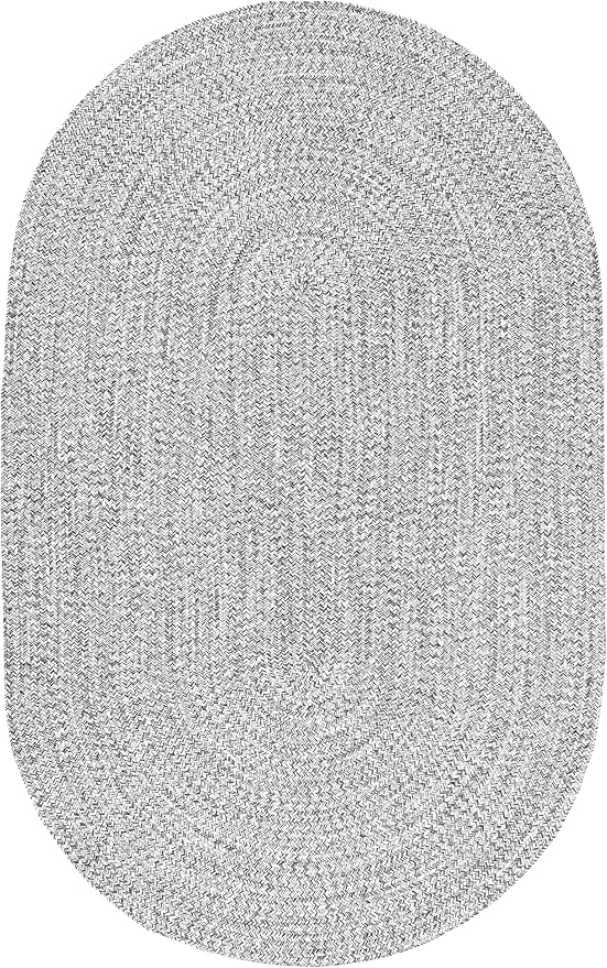 nuLOOM Braided Indoor/Outdoor Area Rug, Oval 7'6" x 9'6", Wynn Salt And Pepper