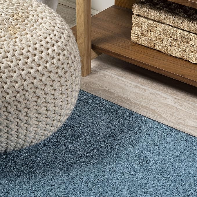 JONATHAN Y Haze Solid Low-Pile Turquoise 6x9 Oval Indoor Area Rug, Coastal,Bohemian,Minimalist,Classic, Easy-Cleaning for Living Room,Bedroom,Kitchen,Pet Friendly,Non-Shedding (SEU100H-6OV)