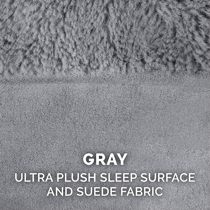 Furhaven Replacement Dog Bed Cover Plush & Suede Sofa-Style, Machine Washable - Gray, Medium
