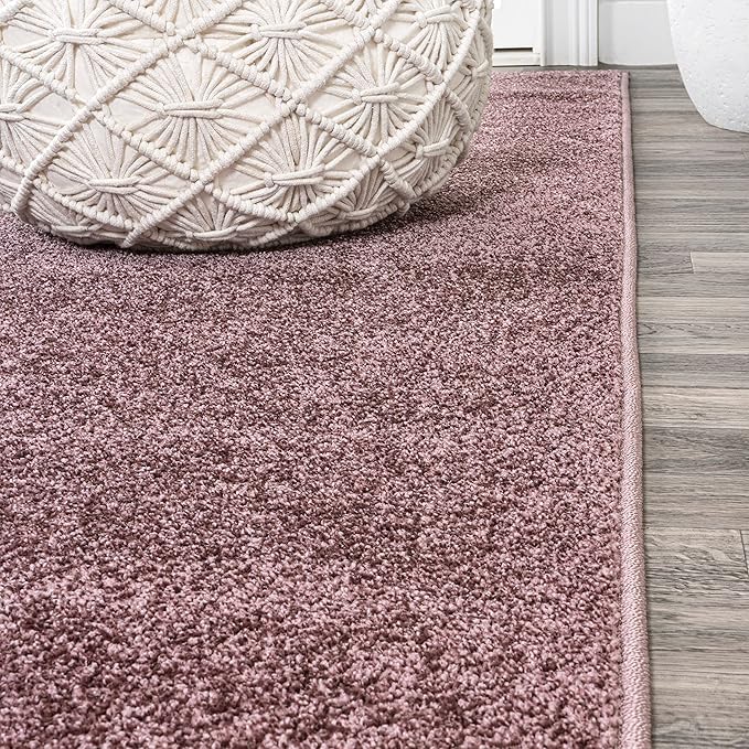 JONATHAN Y Haze Solid Low-Pile Light Purple 6x9 Oval Indoor Area Rug, Coastal,Bohemian,Minimalist,Classic, Easy-Cleaning for Living Room,Bedroom,Kitchen,Pet Friendly,Non-Shedding (SEU100R-6OV)