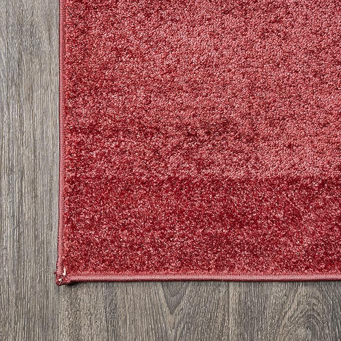 JONATHAN Y Haze Solid Low-Pile Red Indoor Area Rug 8x10, Coastal,Bohemian,Minimalist,Classic, Easy-Cleaning for Living Room,Bedroom,Kitchen,Pet Friendly,Non-Shedding (SEU100E-8)