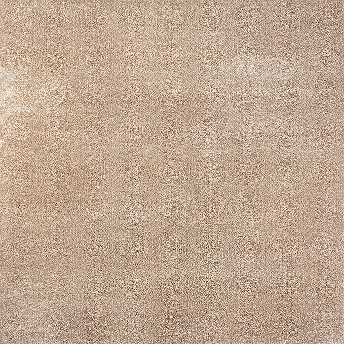 JONATHAN Y Haze Solid Low-Pile Beige 5x5 Square Indoor Area Rug, Coastal,Bohemian,Minimalist,Classic, Easy-Cleaning for Living Room,Bedroom,Kitchen,Pet Friendly,Non-Shedding (SEU100G-5SQ)
