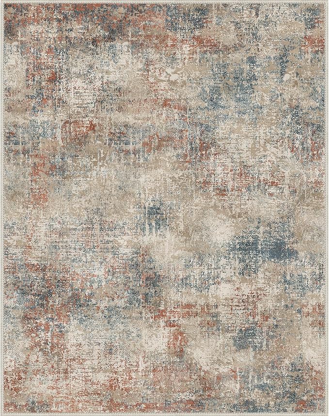 Area Rugs 8x10 for Living Room Bedroom, Modern Abstract Machine Washable Rug, Large Soft Low Pile Floor Carpet with Non Slip Backing for Dining Room, Multi