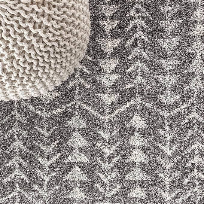 JONATHAN Y Ziri Moroccan Geometric Gray/Cream Indoor Area Rug, 3x5, Bohemian, Scandinavian, Easy-Cleaning for Living Room, Bedroom, Kitchen, Pet Friendly, Non-Shedding (MOH210B-3)