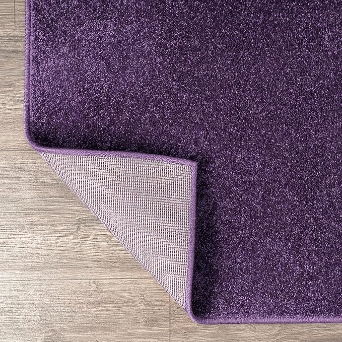JONATHAN Y Haze Solid Low-Pile Purple 6x9 Oval Indoor Area Rug, Coastal,Bohemian,Minimalist,Classic, Easy-Cleaning for Living Room,Bedroom,Kitchen,Pet Friendly,Non-Shedding (SEU100N-6OV)