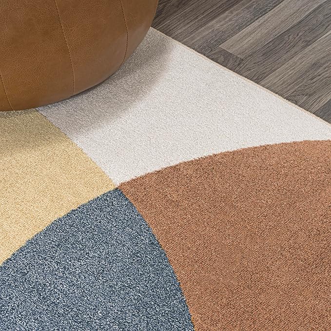 JONATHAN Y Machine Washable Multi Indoor Area Rug 4X6 ft, Pebble Geometric Contemporary for Living Room, Bedroom, Kitchen, Office, Easy-Cleaning, High Traffic, Pet-Friendly, Non-Shedding (WSH307A-4)
