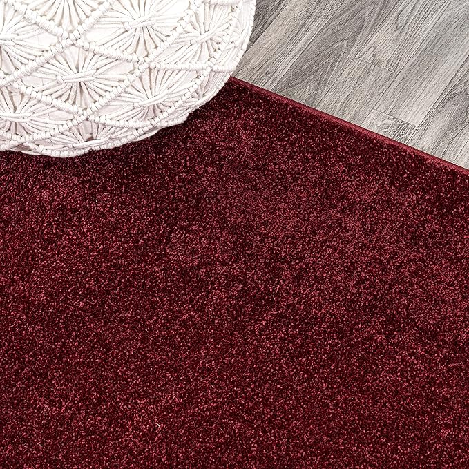 JONATHAN Y Haze Solid Low-Pile Dark Red 3x5 Oval Indoor Area Rug, Coastal,Bohemian,Minimalist,Classic, Easy-Cleaning for Living Room,Bedroom,Kitchen,Pet Friendly,Non-Shedding (SEU100Q-3OV)