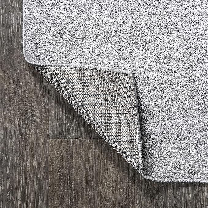 JONATHAN Y Haze Solid Low-Pile Light Gray 3x5 Oval Indoor Area Rug, Coastal,Bohemian,Minimalist,Classic, Easy-Cleaning for Living Room,Bedroom,Kitchen,Pet Friendly,Non-Shedding (SEU100K-3OV)