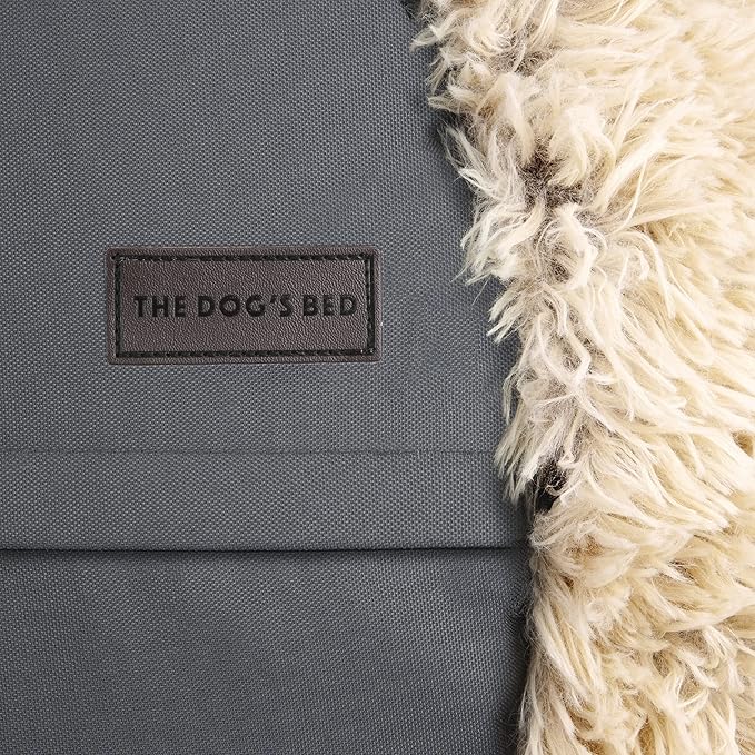 The Dog’s Bed Calming Plush Donut Dog Bed, Replaceable Zip Cover, Beige, Large